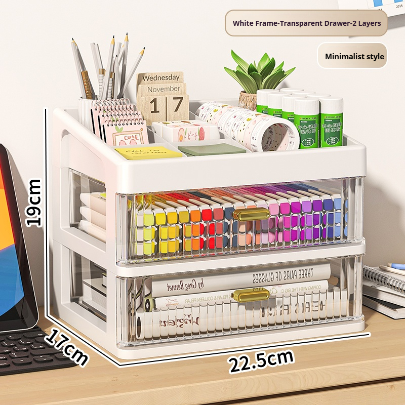 ISSI DIARY Transparent Drawer Desktop Storage Box Cosmetics And Stationery Storage&Organizing Box - Image 4