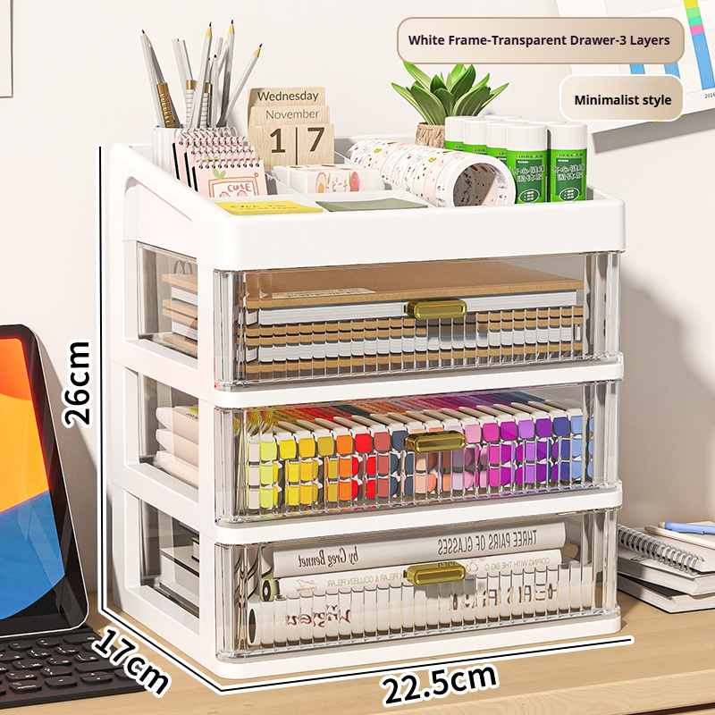 ISSI DIARY Transparent Drawer Desktop Storage Box Cosmetics And Stationery Storage&Organizing Box - Image 5