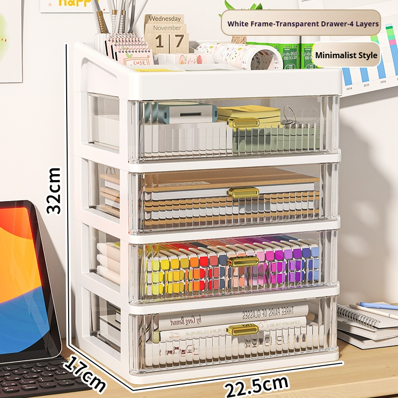 ISSI DIARY Transparent Drawer Desktop Storage Box Cosmetics And Stationery Storage&Organizing Box - Image 6