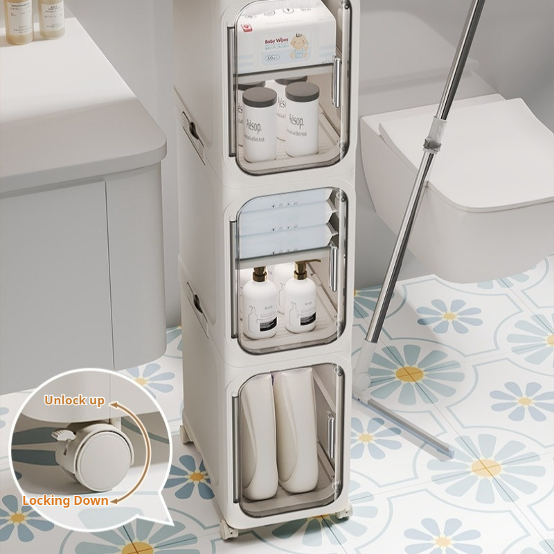 ISSI DIARY Ultra-Slim Gap Storage Cabinet Foldable Storage Cabinet Bathroom and Kitchen Organizer - Image 6