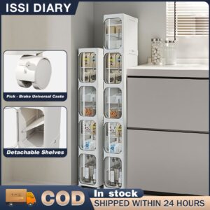 ISSI DIARY Ultra-Slim Gap Storage Cabinet Foldable Storage Cabinet Bathroom and Kitchen Organizer