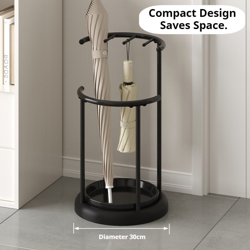 ISSI DIARY Umbrella Storage Rack Household Entry Umbrella Rack Shelf Iron Art Drain Umbrella Bucket - Image 7