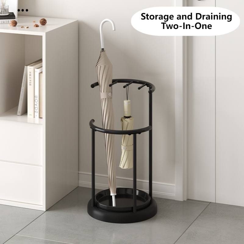 ISSI DIARY Umbrella Storage Rack Household Entry Umbrella Rack Shelf Iron Art Drain Umbrella Bucket - Image 8