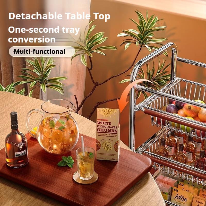 ISSI DIARY Under the Table Corner Metal Storage Rack 4/5 Multiple Layer Kitchen Trolley Cart with L - Image 6
