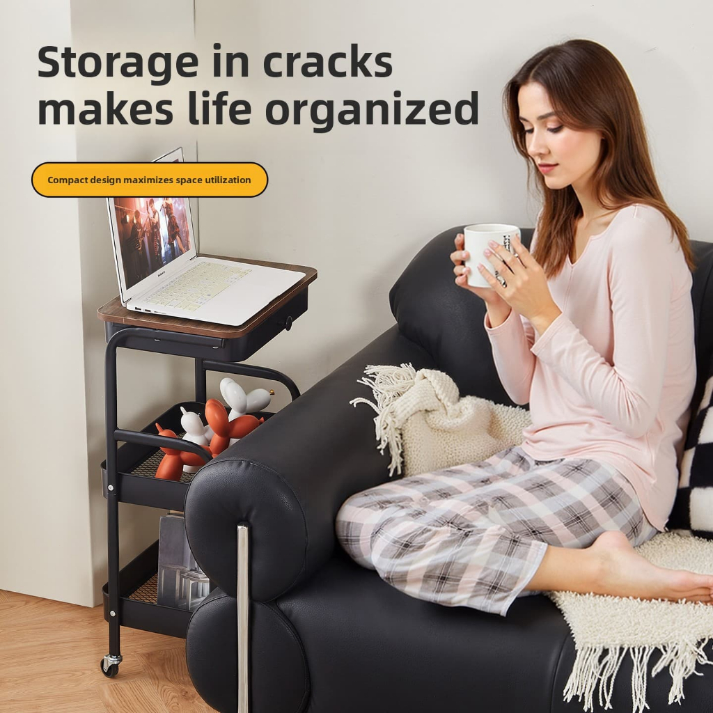 ISSI DIARY Upgrade 3 Tier Movable Trolley with Drawer Multi-Purpose Steel Storage Organizer for Home - Image 5