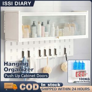 ISSI DIARY Wall Mounted Storage Box Bathroom Organizer Storage Cabinet Waterproof Kitchen Storage